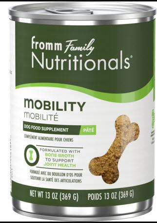 Fromm Dog Supplement Nutritionals Pate' Mobility 13 oz