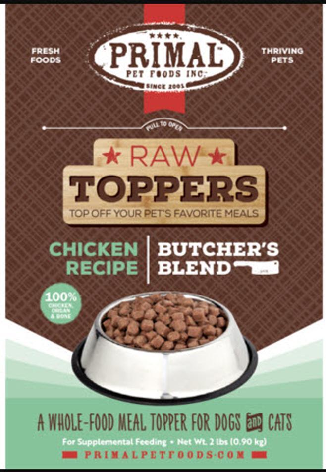 Primal Dog & Cat Frozen Butcher's Blend Topper Chicken 2#