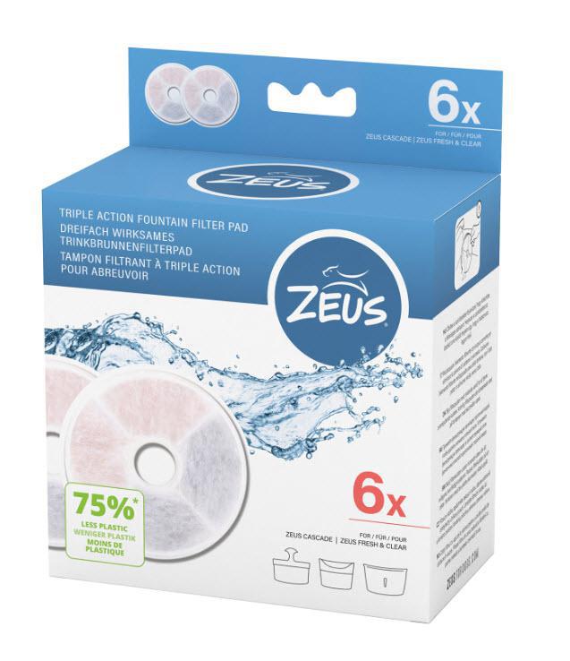 Zeus H2EAU Triple Action Fountain Filters - 6 pack