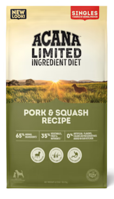 Acana LID Pork & Squash Recipe 4.5#