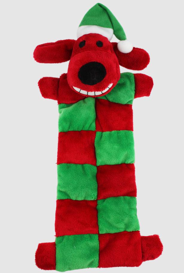Loofa Santa Squeaker Mat (13 squeakers) 12″ Dog Toy