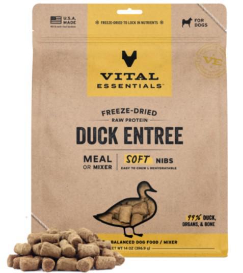 Vital Essentials Dog Food FD Soft Nibs Duck 14 oz