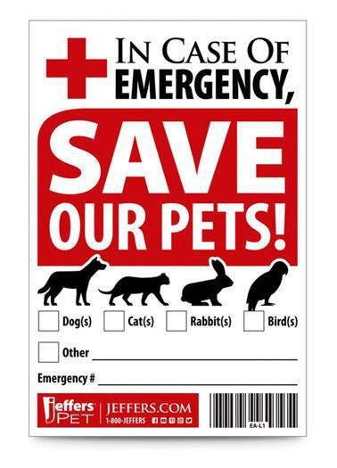 Jeffers Emergency Pet Rescue Sticker for Homes