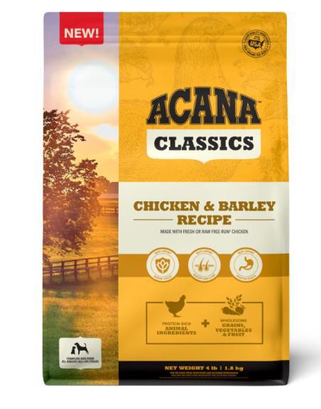 Acana Classics Dry Dog Food Chicken & Barley 4#