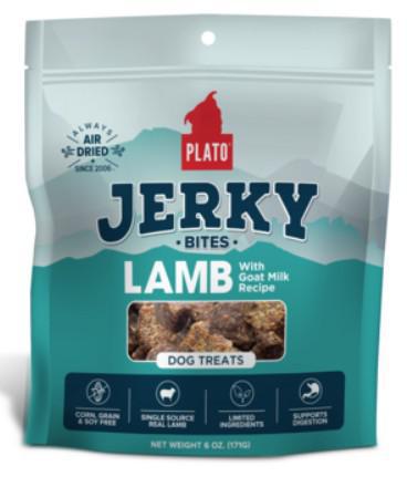Plato Dog Treat Lamb Goat Milk Jerky Bites 6 oz