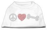 Peace Love Bone Rhinestone T-shirt - Mr Mochas Pet Supplies
