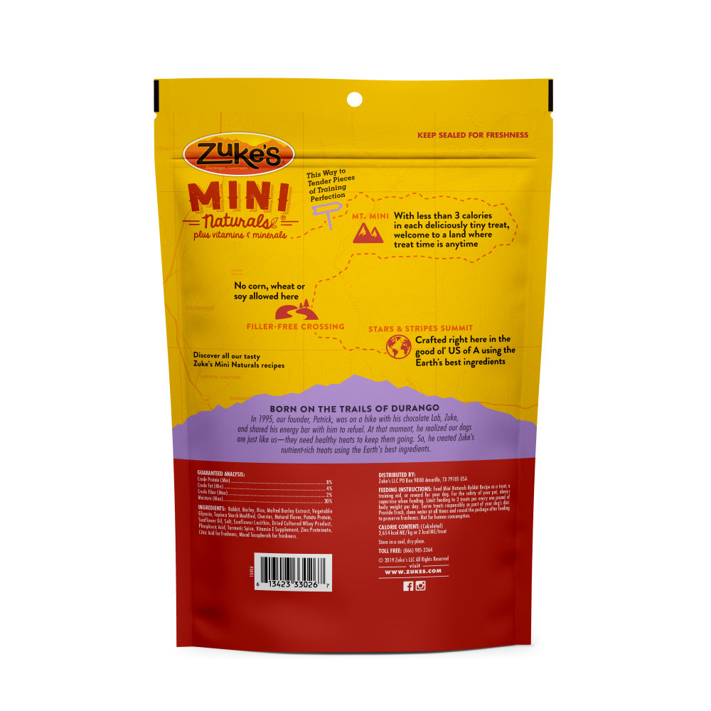 Zukes Rabbit Mini Naturals Dog Treats - Mr Mochas Pet Supplies