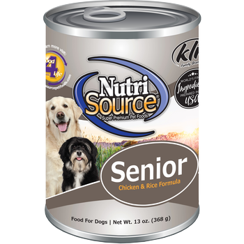 NutriSource Dog Can Chicken & Rice Senior 13oz – Mr Mochas Pet Supplies