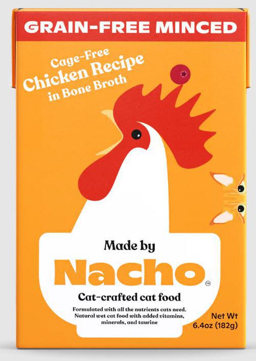 Nacho Grain Free Minced Cage Free Chicken in Bone Broth tetra 6.4oz