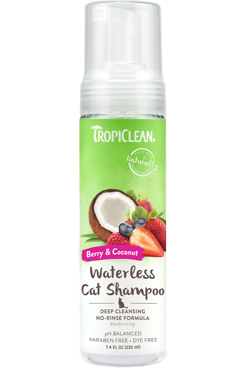 TROPICLEAN DANDER REDUCING WATERLESS SHAMPOO FOR CATS 7.4 oz Copy - Mr Mochas Pet Supplies