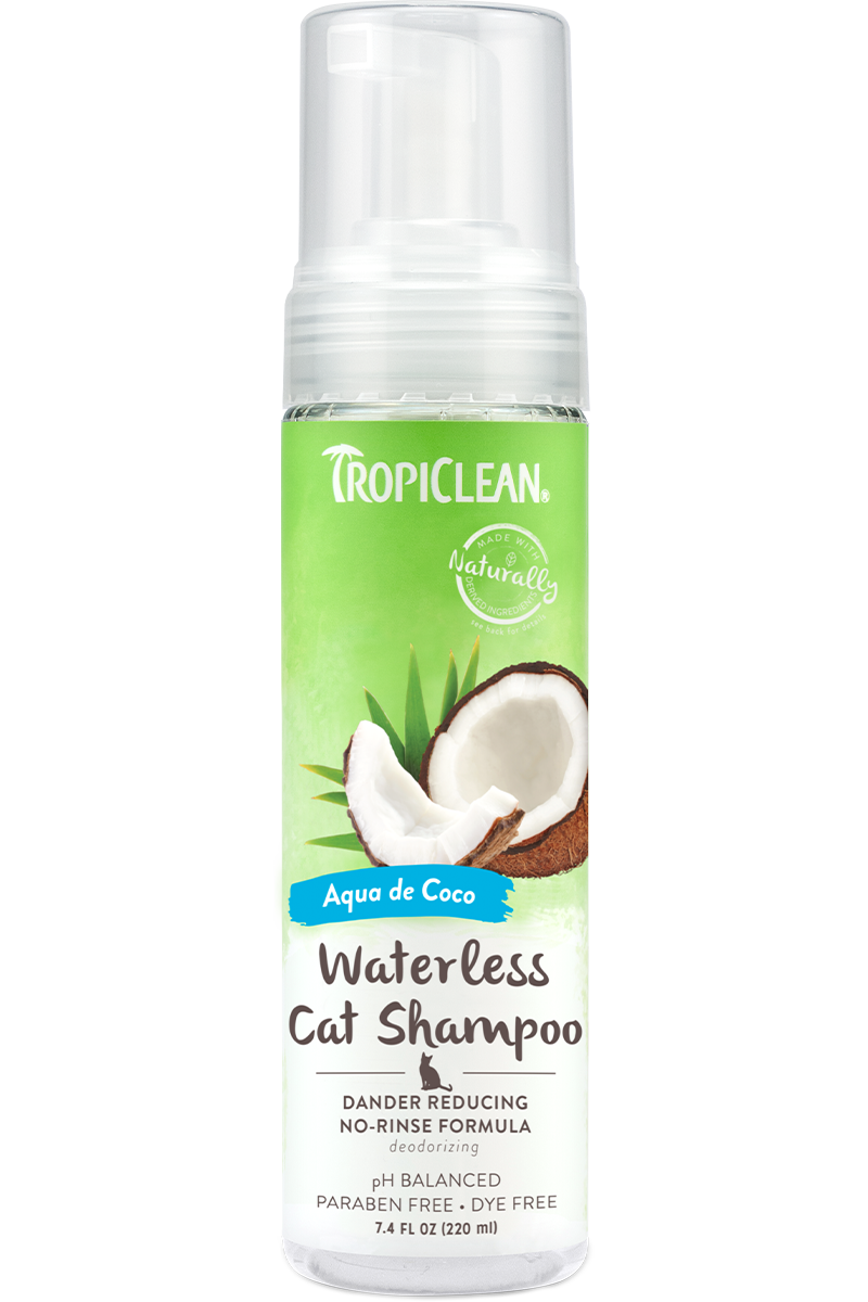 TROPICLEAN DANDER REDUCING WATERLESS SHAMPOO FOR CATS 7.4 oz - Mr Mochas Pet Supplies