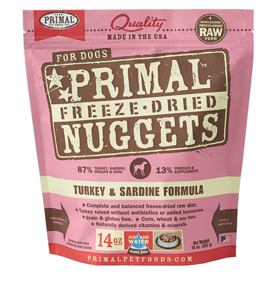 Primal Dog FD Nugget Turkey & Sardine - Mr Mochas Pet Supplies