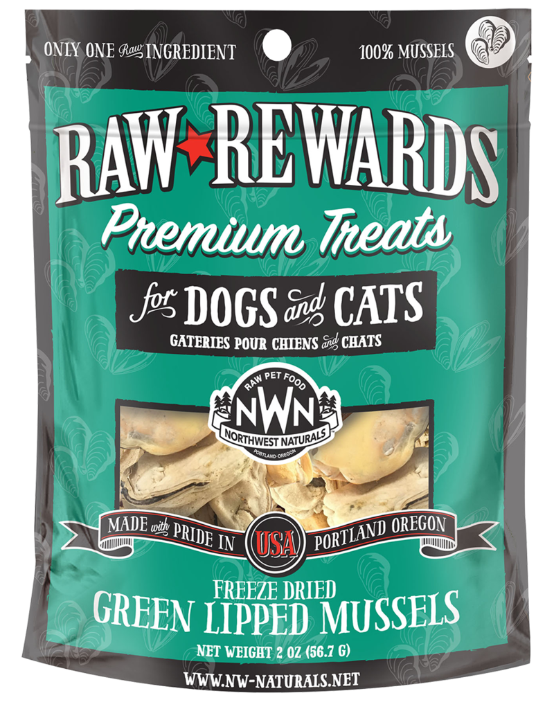 Northwest Naturals FD Treat Raw Rewards Green Lipped Mussels 2 oz - Mr Mochas Pet Supplies