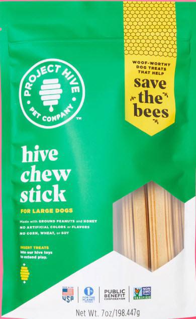 Project Hive Dog Treat Chew Stick Peanut & Honey