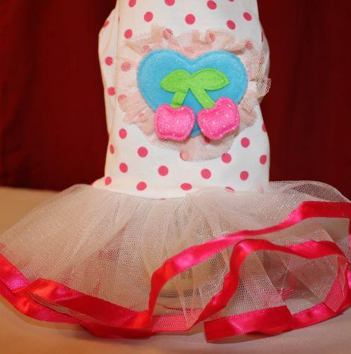 Pink Polka Dot Dress with apples - Mr Mochas Pet Supplies