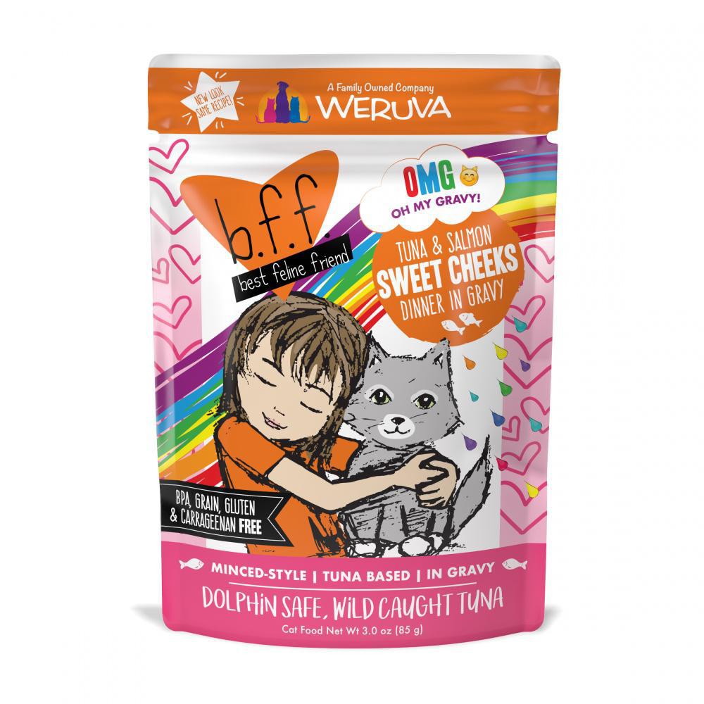 Weruva Cat BFF Originals Pouch GF Tuna & Salmon - Sweet Cheeks 3 oz - Mr Mochas Pet Supplies