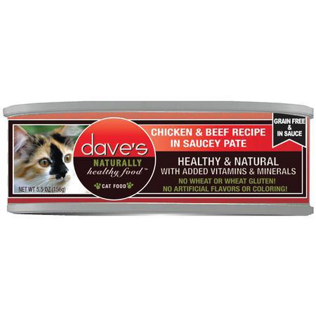 Dave's Cat Naturally Healthy Can Pate Chicken & Beef 5.5