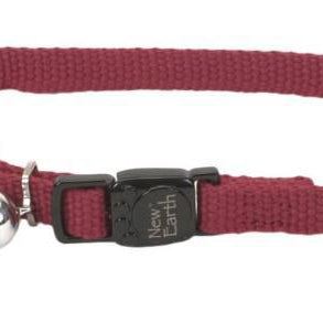 New Earth Soy Adjustable Breakaway Cat Collar Cranberry 3/8 In X 8-12 in