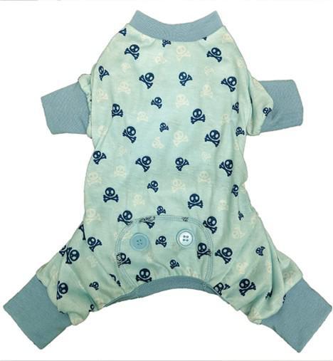 Pet Pajamas - Skull and Cross Bone Blue