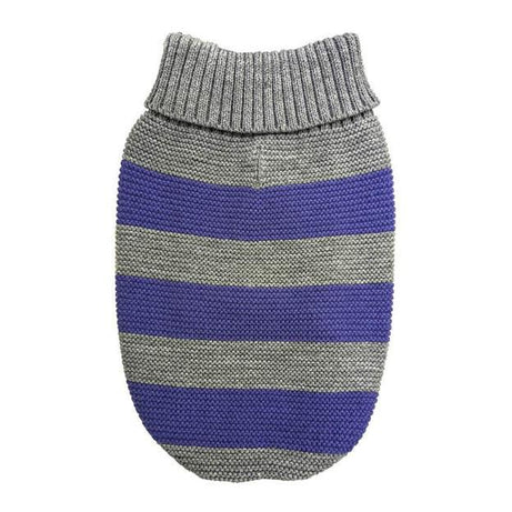 Pet Sweater - Blue and Grey striped