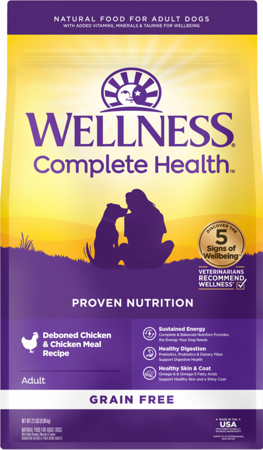 Wellness Complete Health Natural Adult Grain Free Deboned Chicken and Chicken Meal Recipe Dry Dog Food