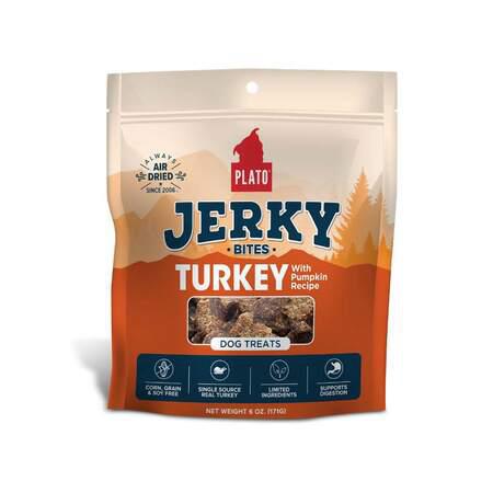Plato Dog Treat Turkey with Pumpkin  Jerky Bites