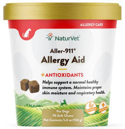 NaturVet Aller-911 Allergy Aid + Antioxidants Soft Chew 70 Ct