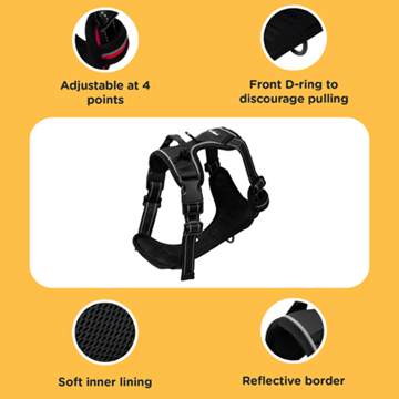 Bark Appeal Reflective Control Harness Red