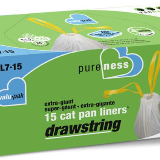 Van Ness Plastics Drawstring Cat Pan Liner White Extra-Giant