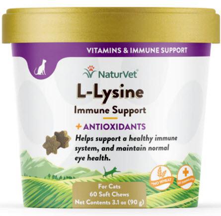 NaturVet Cat L-Lysine Immune Soft Chew 60 Ct