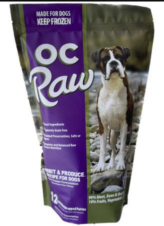 OC Raw Dog Frozen Food Rabbit & Produce