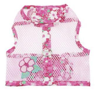 Hibiscus Pink Cool Mesh Harness Hawaiian Hibiscus Pink Doggie Design