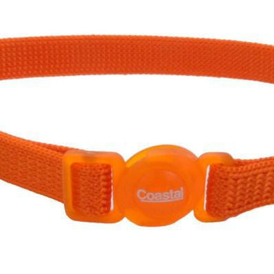 Safe Cat Adjustable Snag-Proof Nylon Breakaway Collar Sunset Orange 3/8 In X 8-12 in
