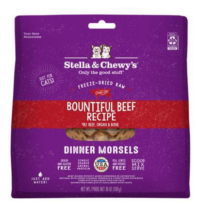 Stella & Chewy's Freeze Dried Bountiful Beef Recipe Dinner Morsels Cat Food
