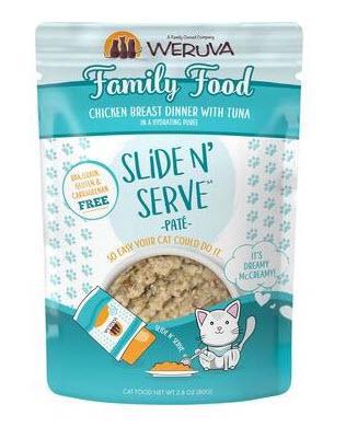 Weruva Cat Classic SnS Pouch GF Pate Chicken & Tuna - Family Food 2.8oz