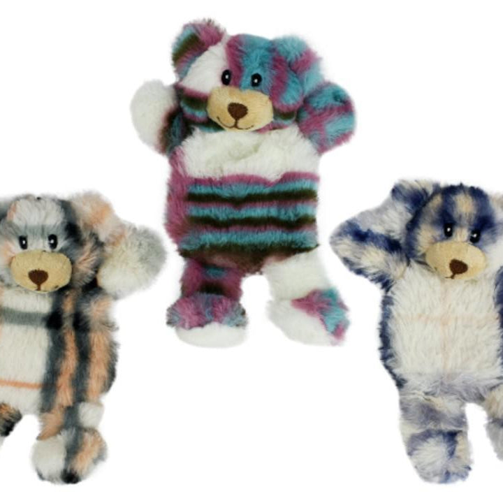 Multipet Minipet Unstuffed Berman Crinkle Bear Dog Toy Assorted