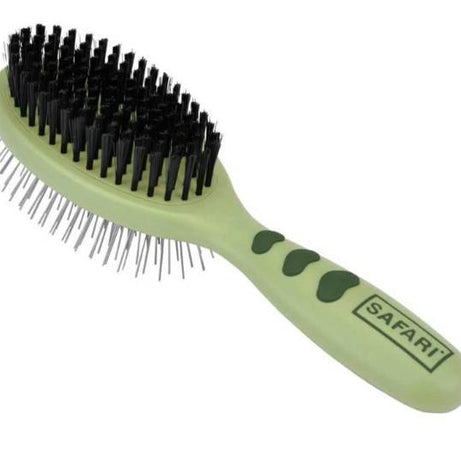 Safari Pin and Bristle Combo Dog Brush Green Med