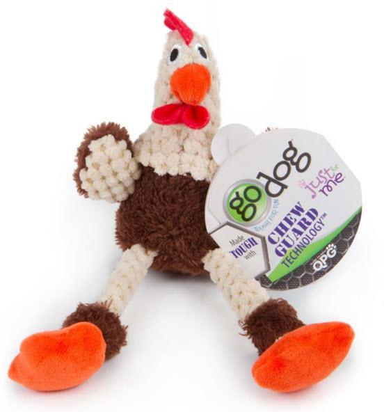 goDog Just For Me Skinny Rooster with Chew Guard Technology Tough Plush Dog Toy