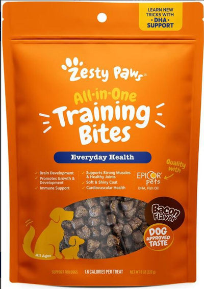 Zesty Paws All-in-One Peanut Butter Flavored Soft & Chewy Training Bites Multivitamin Dog Treats