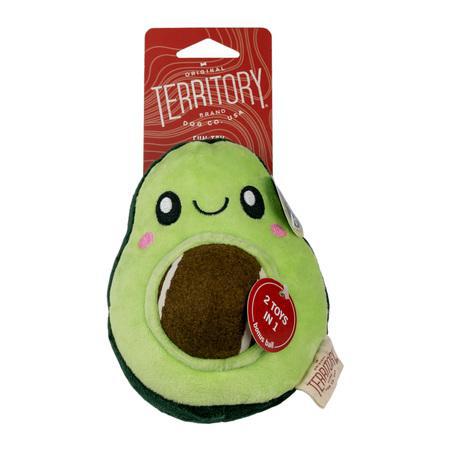 Territory Dog Toy 2 In 1 Plush Avocado 5.5"