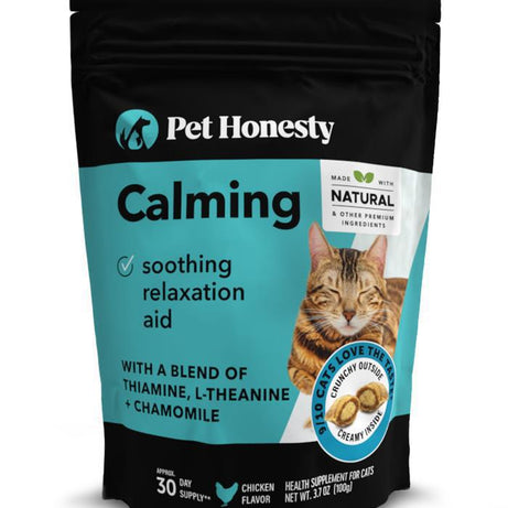Pet Honesty Cat Calming Dual Texture Chew Supplements, Chicken, 3.7 oz