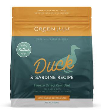Green Juju Dog Food FD Extras Duck + Sardine 14 oz – Mr Mochas Pet
