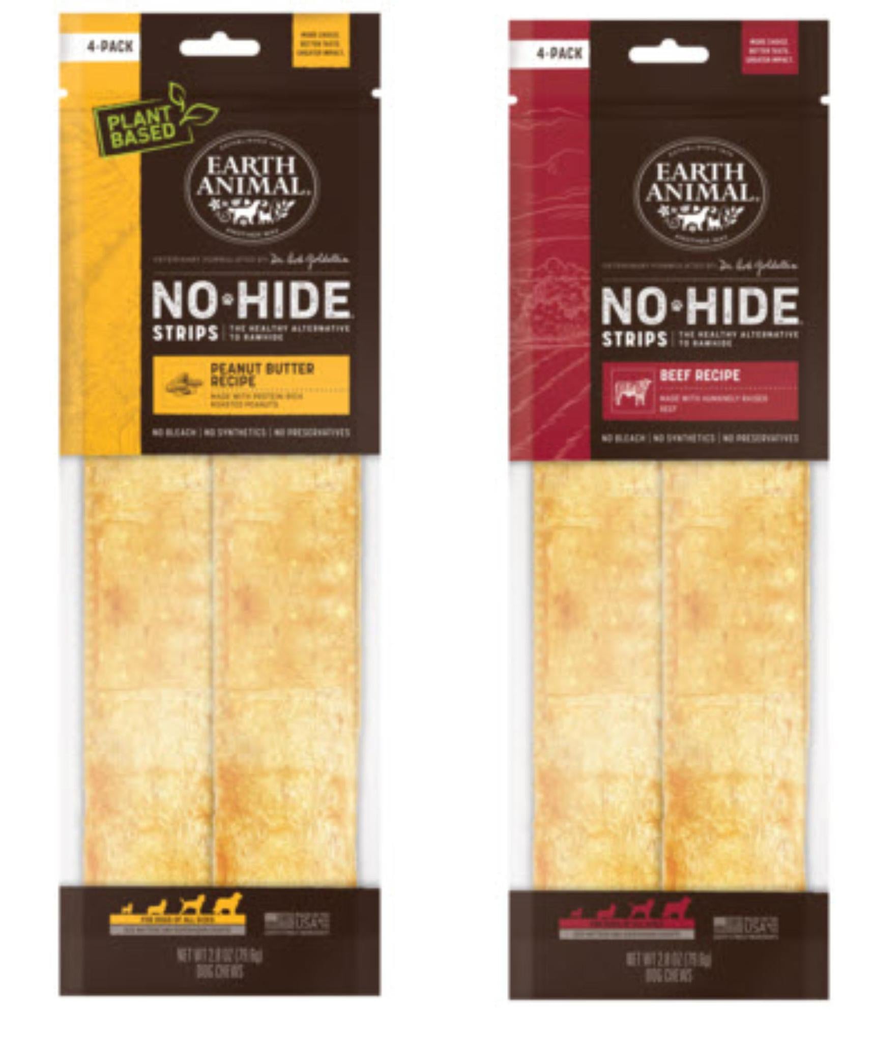 Earth Animal Dog Treat No Hide Strips 4 Pack