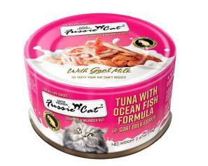 Fussie Cat Premium Tuna w/Oceanfish in Goats Milk Cat Food 2.47oz Can