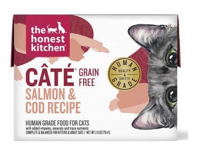 Honest Kitchen Cat Wet GF Cate' Pate' Pate Salmon Cod 2.8 oz