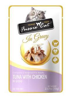 Fussie Cat Premium Tuna w/Chicken in Gravy 2.47oz Pouch