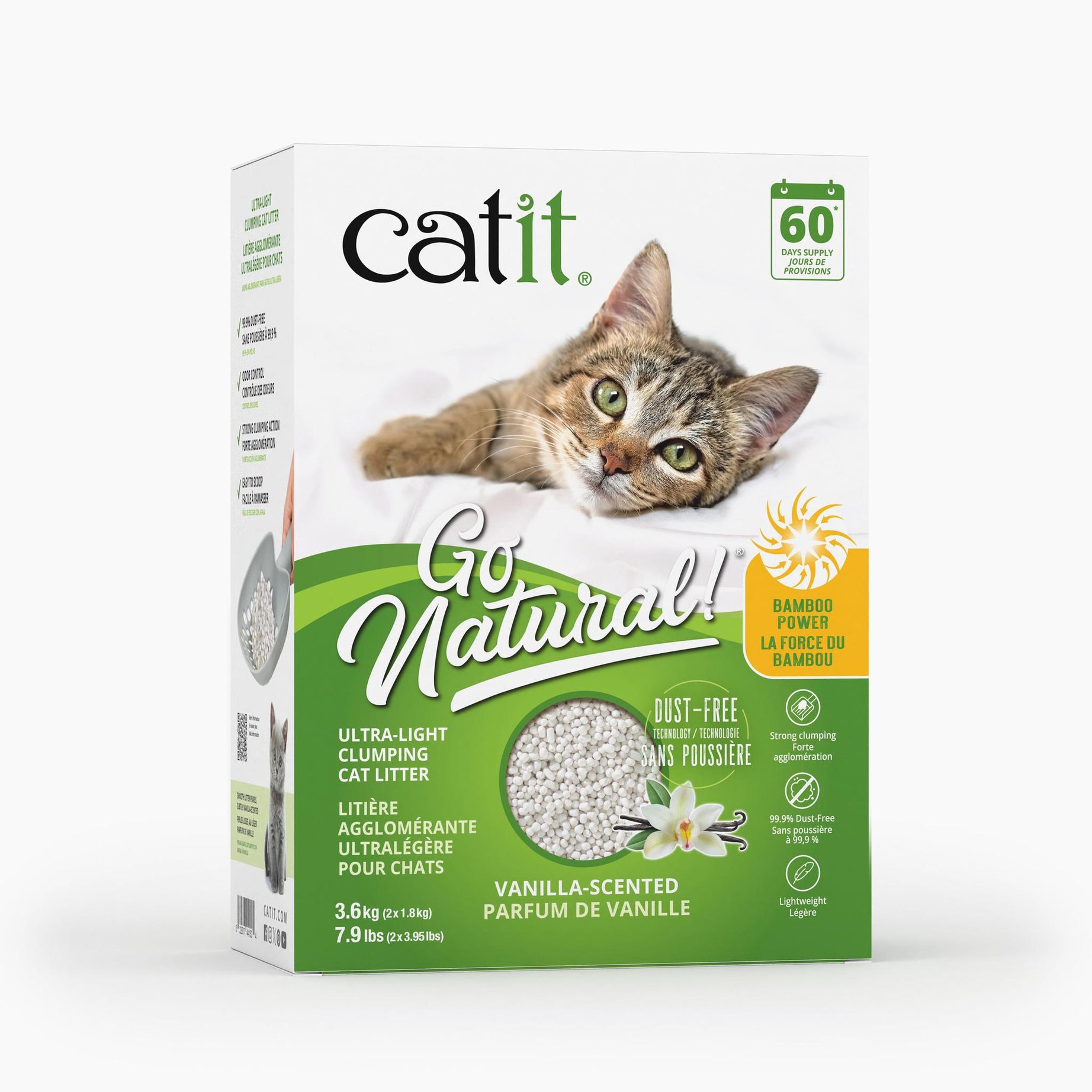 Catit Go Natural! Bamboo Power Ultra-Light Clumping Cat Litter Vanilla 3.6 kg