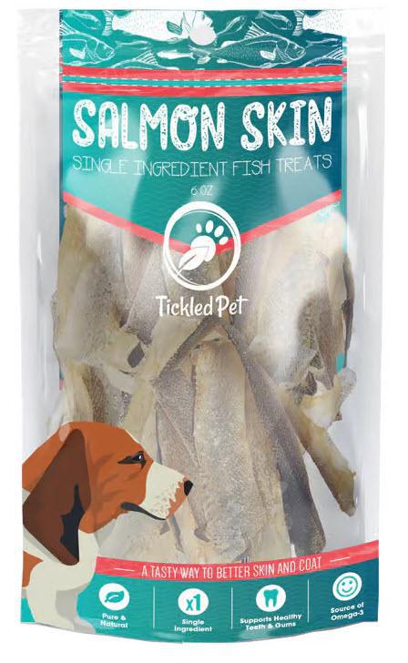 TickledPet Dog Treats & Chews: Premium Salmon Skins - 6oz