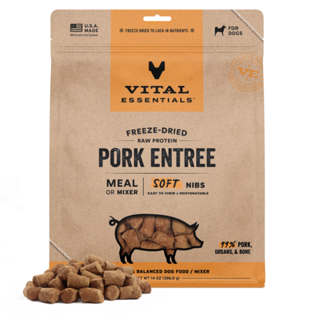 Vital Essentials PorkSoft Nibs Meal or Mixer Dog Food