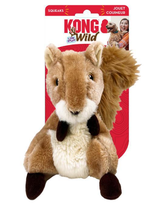 KONG Wild Low Stuff Creatures Dog Toy Squirrel
